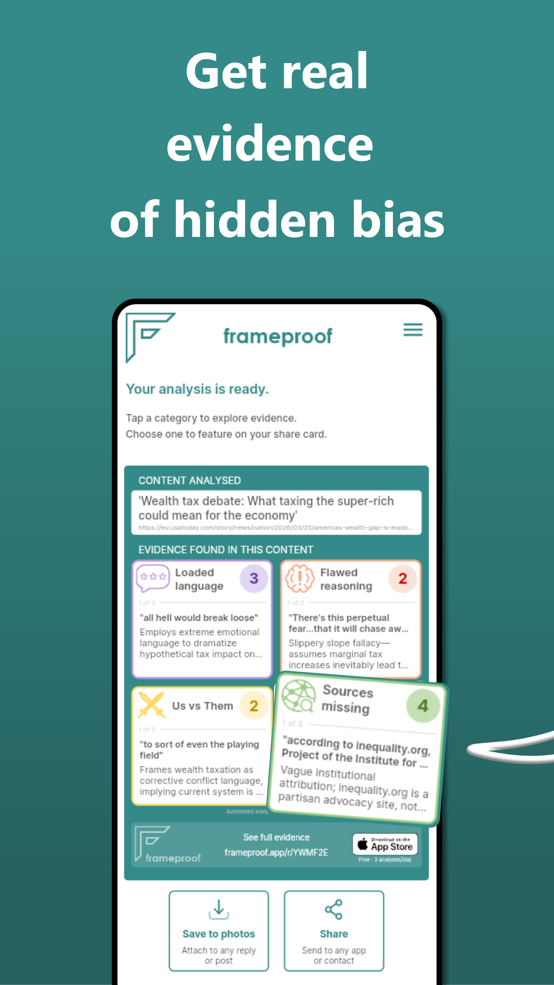 Frameproof analysis results