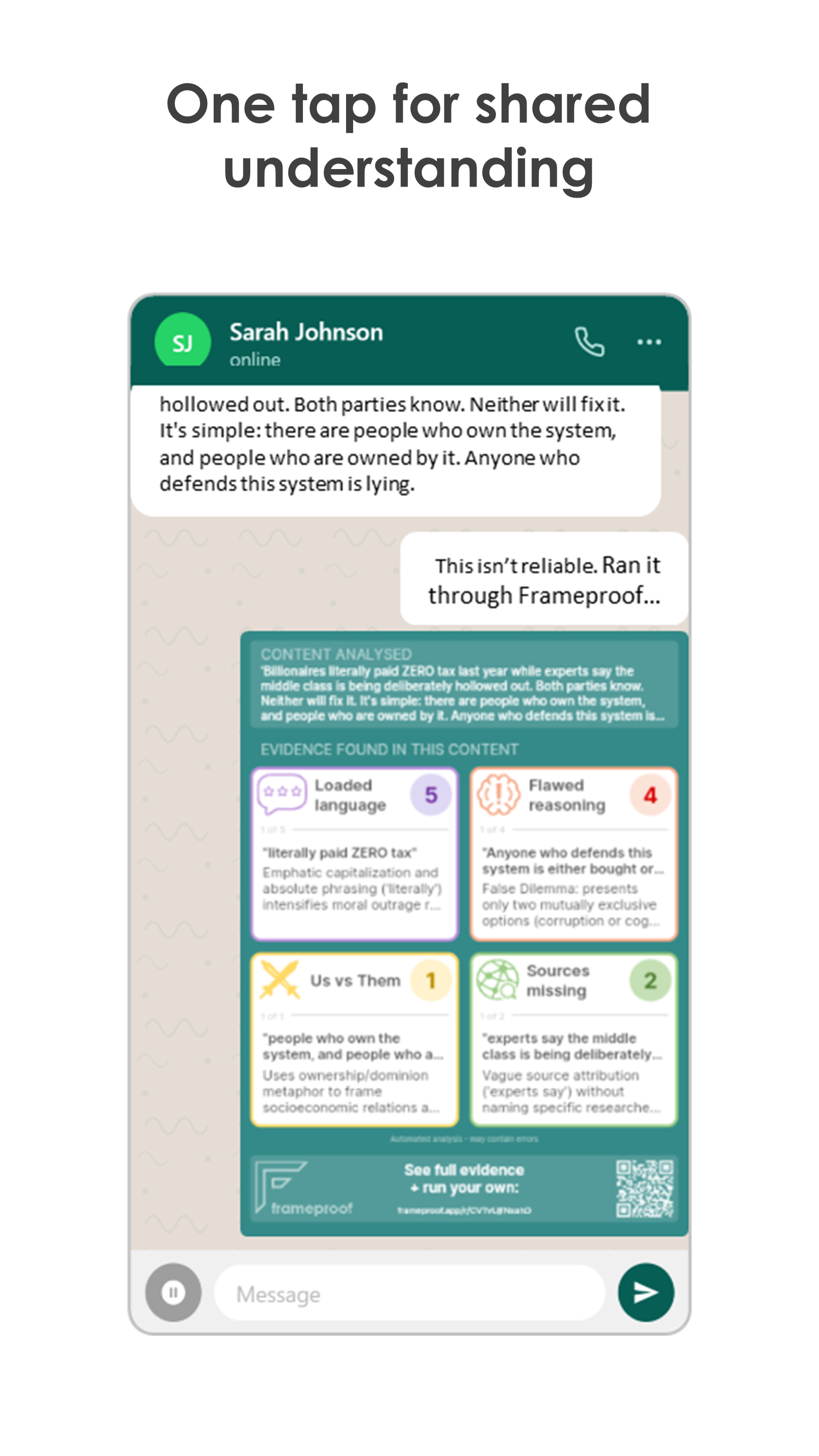 One tap for shared understanding
